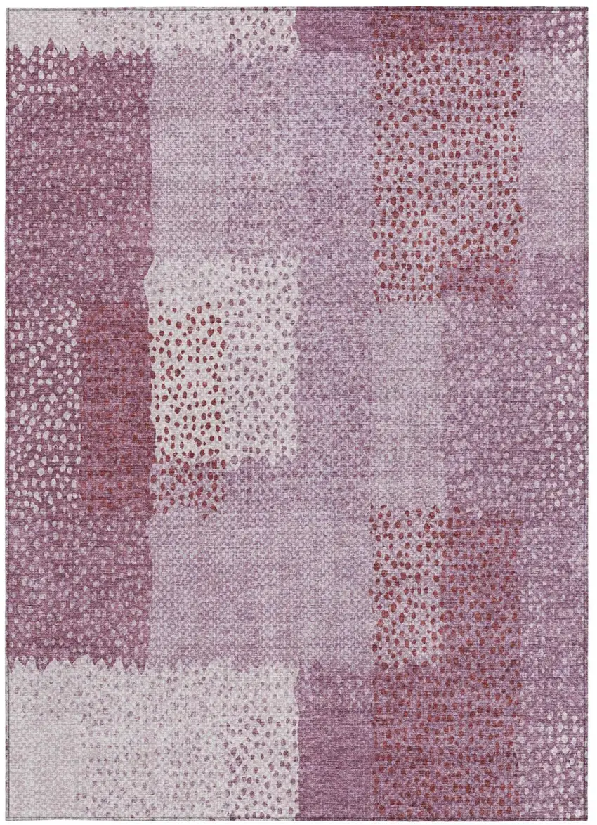 Blush And Pink Abstract Washable Indoor Outdoor Area Rug Photo 2