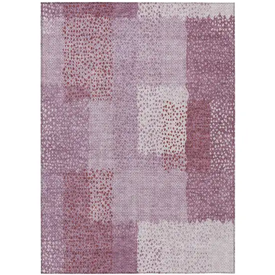 Blush And Pink Abstract Washable Indoor Outdoor Area Rug Photo 1