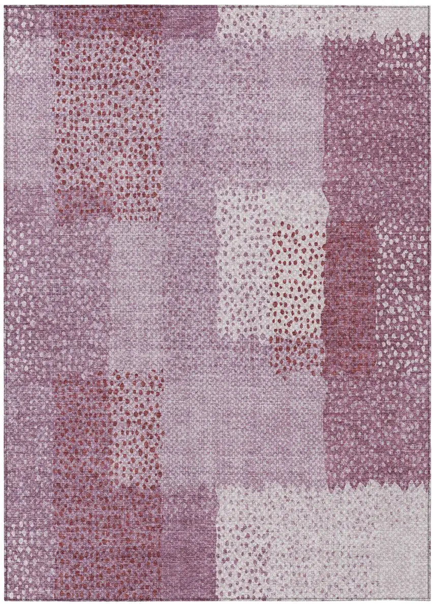 Blush And Pink Abstract Washable Indoor Outdoor Area Rug Photo 1