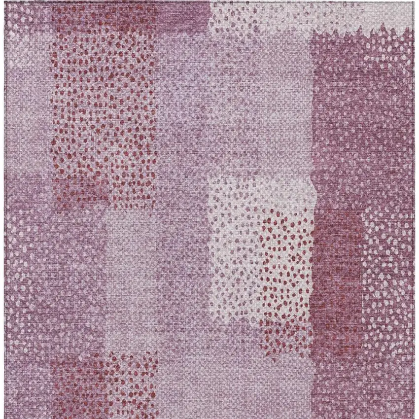 Blush And Pink Abstract Washable Indoor Outdoor Area Rug Photo 6