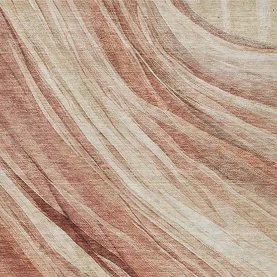 Blush And Pink Abstract Washable Indoor Outdoor Area Rug Photo 9
