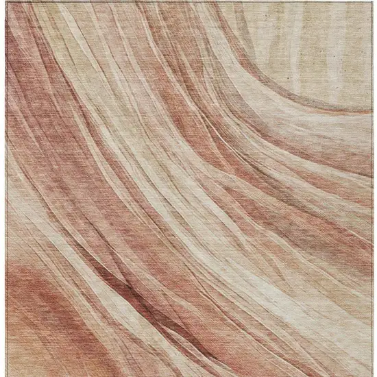 Blush And Pink Abstract Washable Indoor Outdoor Area Rug Photo 5