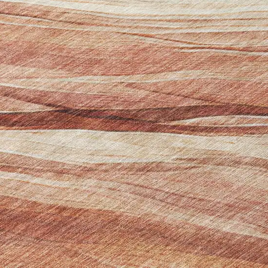 Blush And Pink Abstract Washable Indoor Outdoor Area Rug Photo 6
