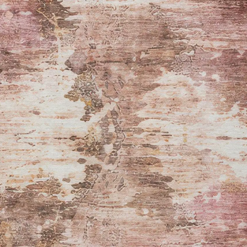 Blush And Pink Abstract Washable Indoor Outdoor Area Rug Photo 9