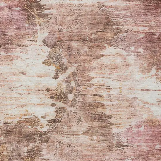 Blush And Pink Abstract Washable Indoor Outdoor Area Rug Photo 9