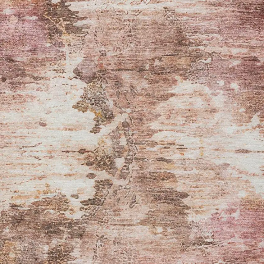 Blush And Pink Abstract Washable Indoor Outdoor Area Rug Photo 1