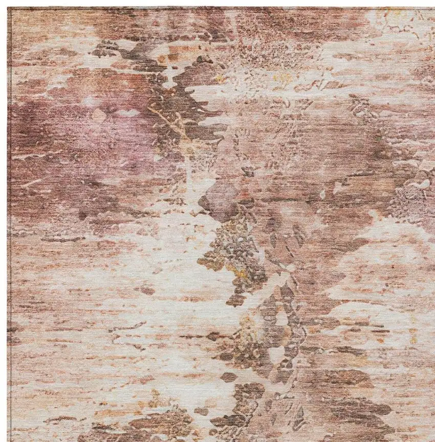 Blush And Pink Abstract Washable Indoor Outdoor Area Rug Photo 8