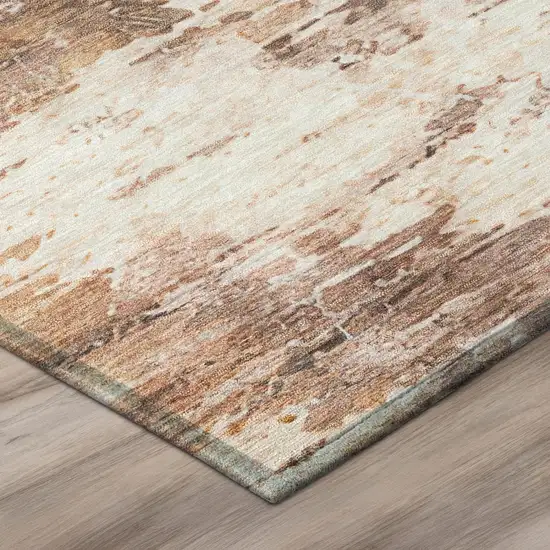 Blush And Pink Abstract Washable Indoor Outdoor Area Rug Photo 4