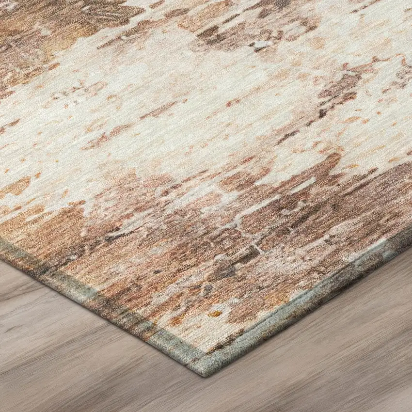Blush And Pink Abstract Washable Indoor Outdoor Area Rug Photo 4