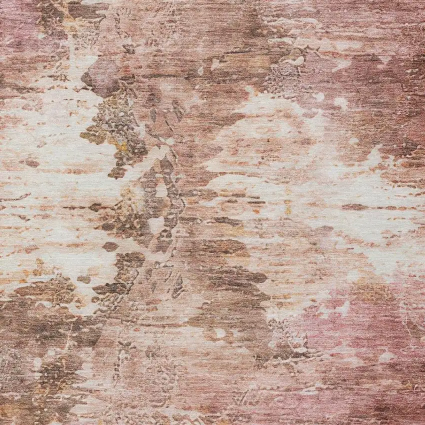 Blush And Pink Abstract Washable Indoor Outdoor Area Rug Photo 1