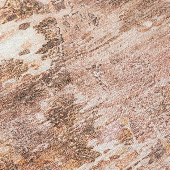 Blush And Pink Abstract Washable Indoor Outdoor Area Rug Photo 9