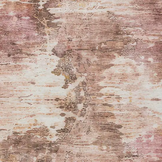 Blush And Pink Abstract Washable Indoor Outdoor Area Rug Photo 6
