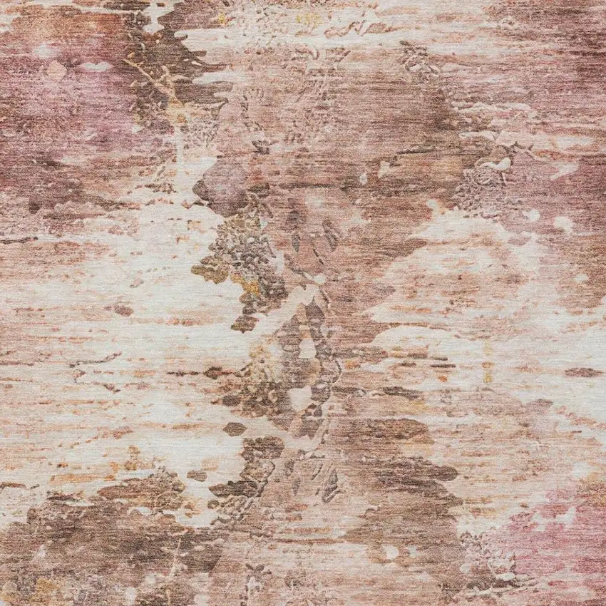 Blush And Pink Abstract Washable Indoor Outdoor Area Rug Photo 6