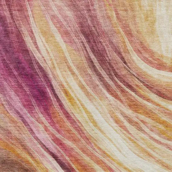 Blush And Pink Abstract Washable Indoor Outdoor Area Rug Photo 8