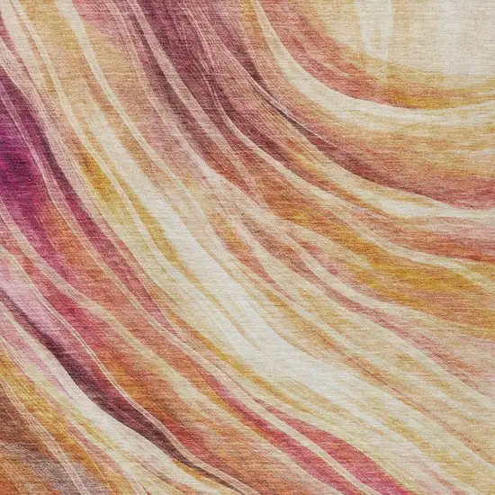 Blush And Pink Abstract Washable Indoor Outdoor Area Rug Photo 6