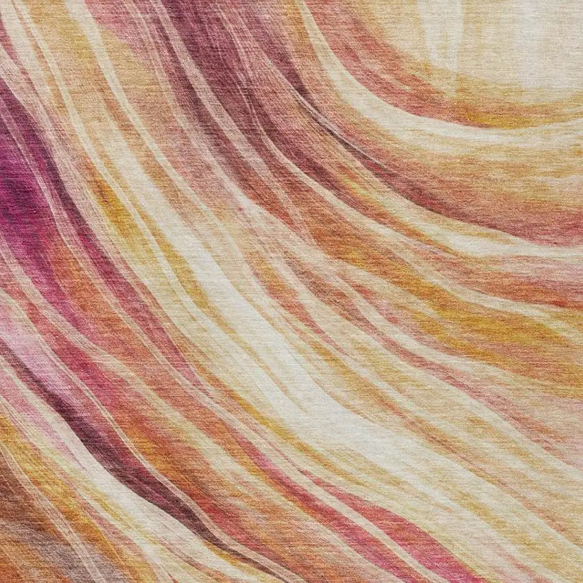 Blush And Pink Abstract Washable Indoor Outdoor Area Rug Photo 6