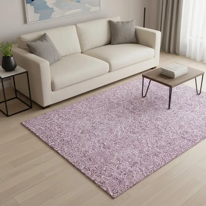 Blush And Pink Floral Washable Area Rug With UV Protection Photo 1