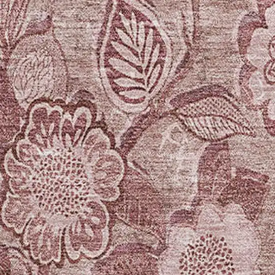 Blush And Pink Floral Washable Area Rug With UV Protection Photo 3