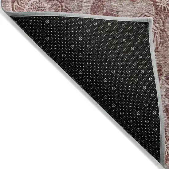 Blush And Pink Floral Washable Indoor Outdoor Area Rug Photo 8