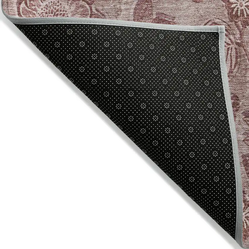 Blush And Pink Floral Washable Indoor Outdoor Area Rug Photo 8