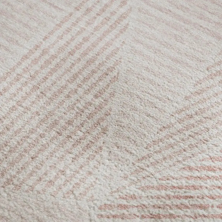 Blush And Pink Geometric Washable Area Rug With UV Protection Photo 4