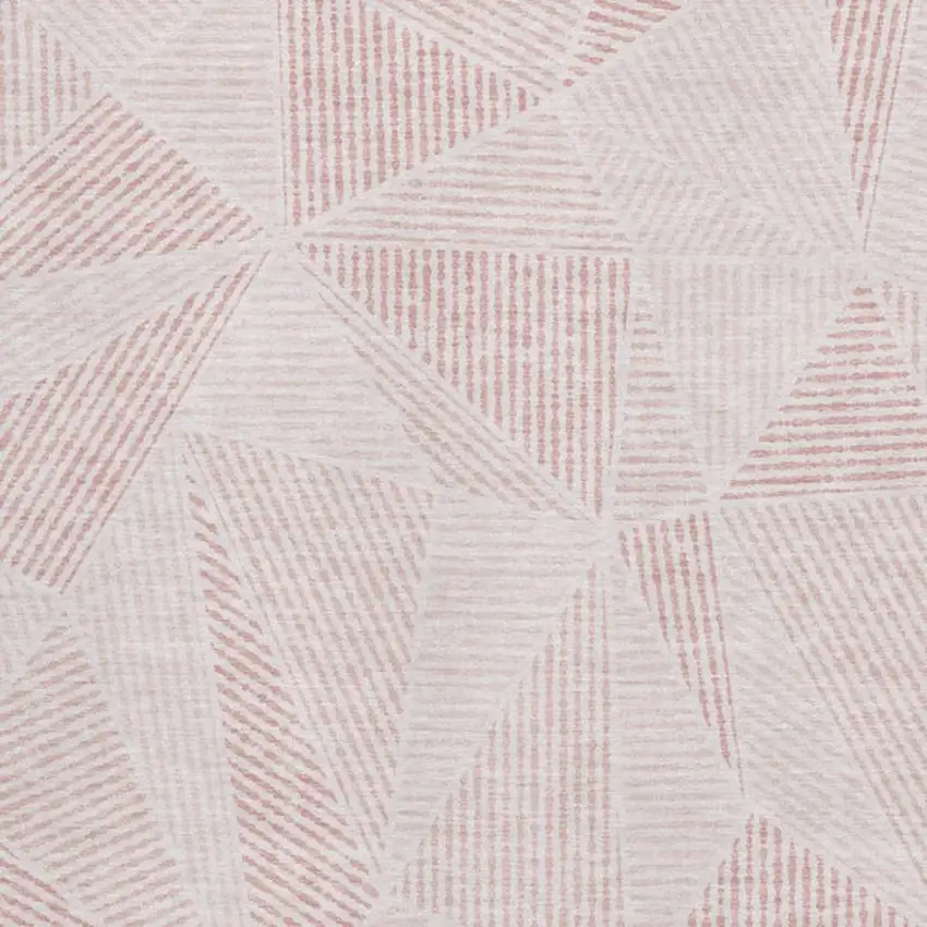 Blush And Pink Geometric Washable Area Rug With UV Protection Photo 6