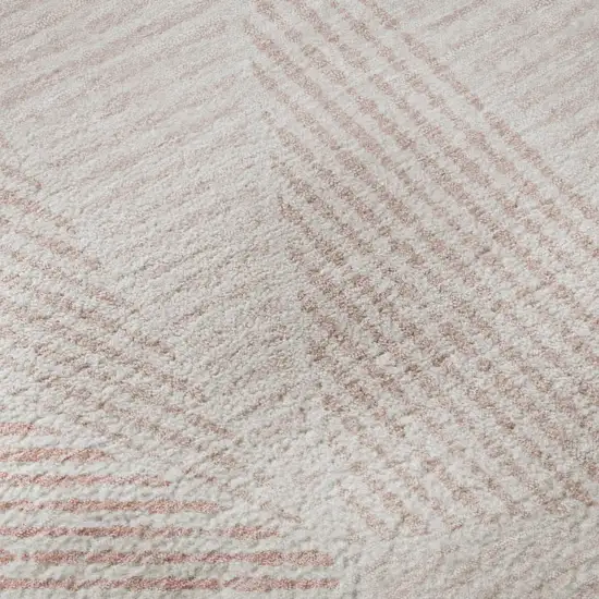Blush And Pink Geometric Washable Area Rug With UV Protection Photo 3
