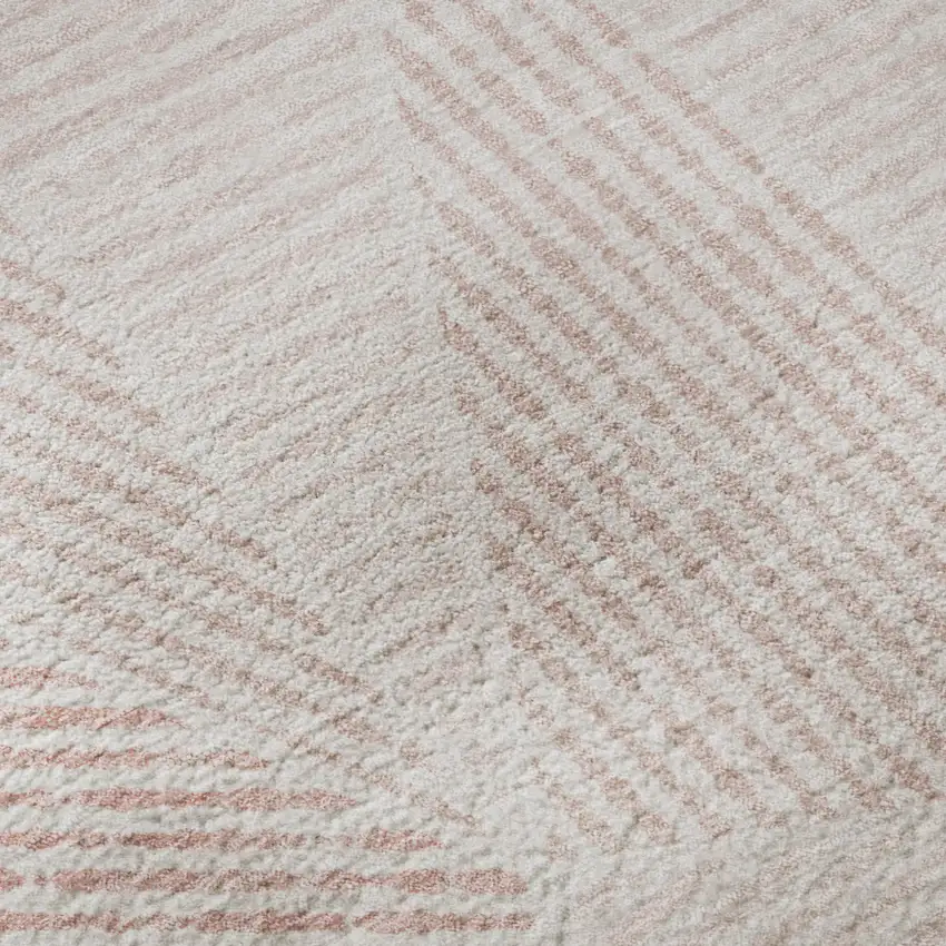 Blush And Pink Geometric Washable Area Rug With UV Protection Photo 3
