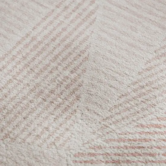 Blush And Pink Geometric Washable Area Rug With UV Protection Photo 4