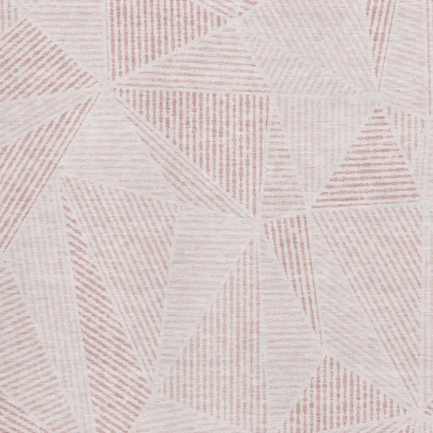 Blush And Pink Geometric Washable Area Rug With UV Protection Photo 3