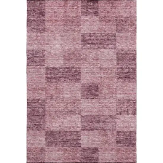 Blush And Pink Geometric Washable Area Rug With UV Protection Photo 1
