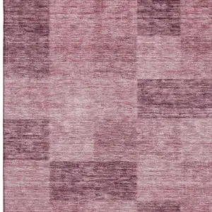Photo of Blush And Pink Geometric Washable Area Rug With UV Protection