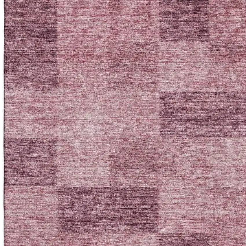 Blush And Pink Geometric Washable Area Rug With UV Protection Photo 2