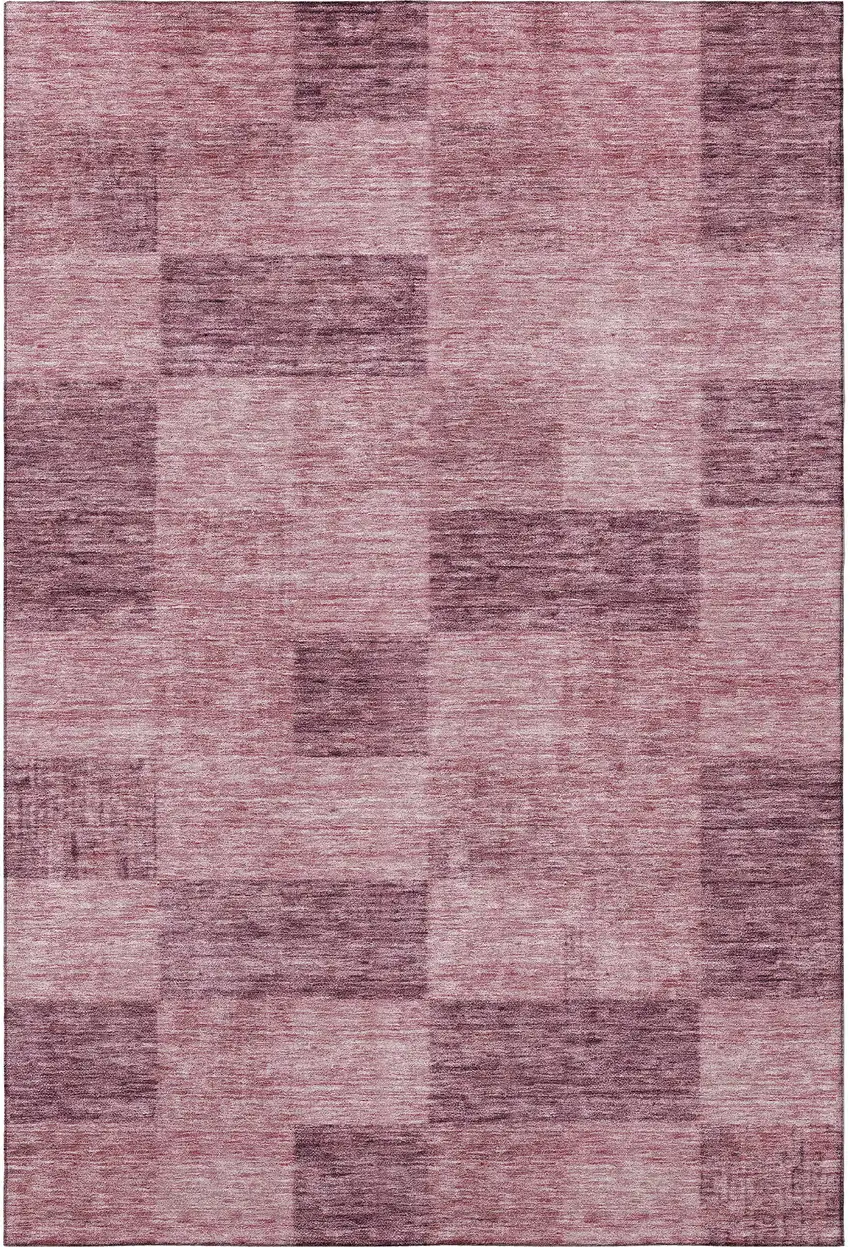 Blush And Pink Geometric Washable Area Rug With UV Protection Photo 3