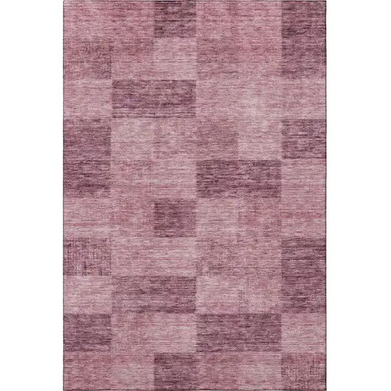 Blush And Pink Geometric Washable Area Rug With UV Protection Photo 3