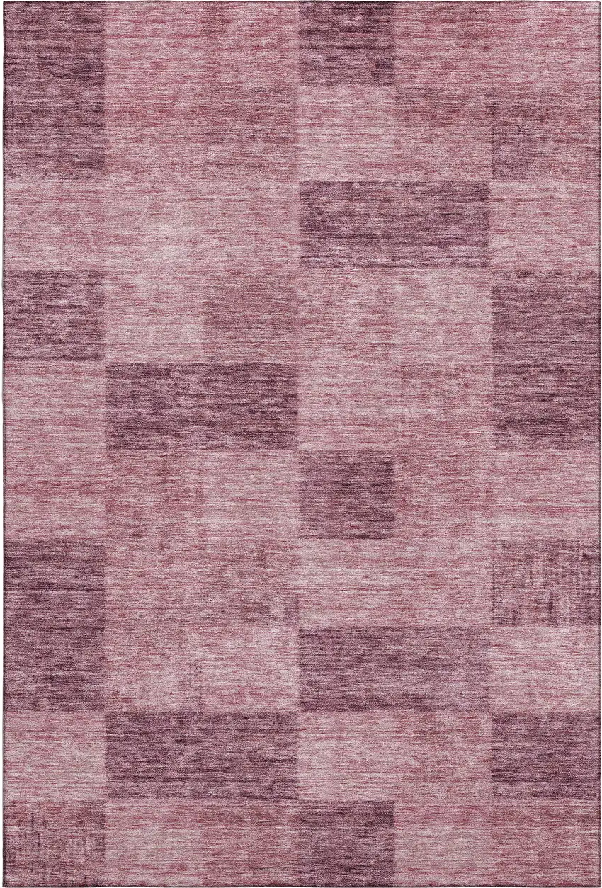 Blush And Pink Geometric Washable Area Rug With UV Protection Photo 1