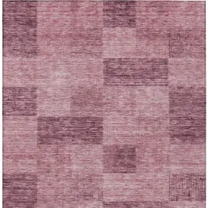 Photo of Blush And Pink Geometric Washable Indoor Outdoor Area Rug