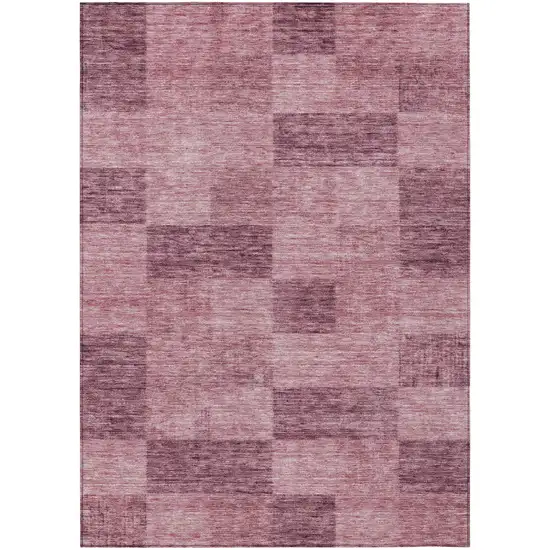 Blush And Pink Geometric Washable Indoor Outdoor Area Rug Photo 2