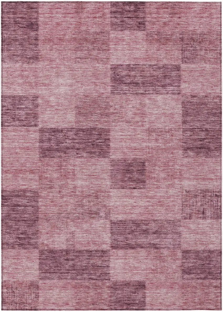 Blush And Pink Geometric Washable Indoor Outdoor Area Rug Photo 2