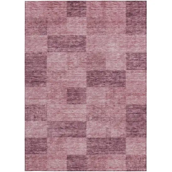 Blush And Pink Geometric Washable Indoor Outdoor Area Rug Photo 6