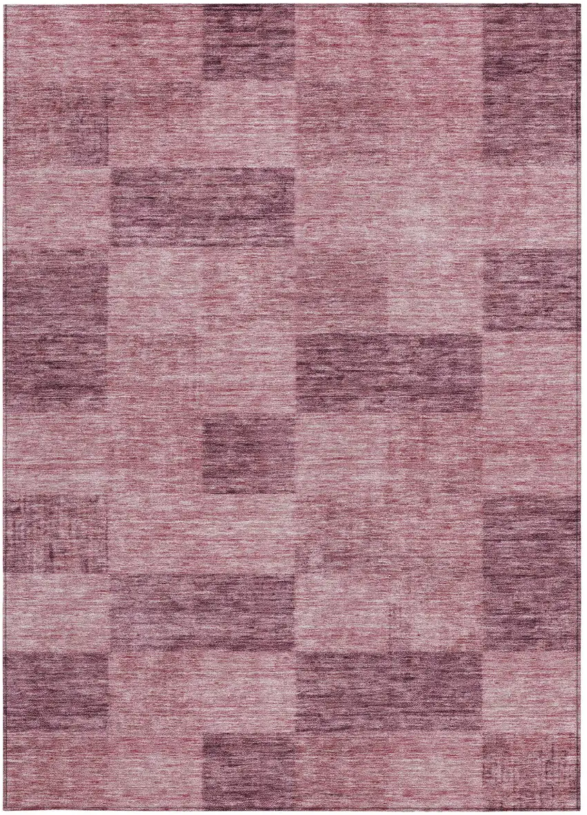 Blush And Pink Geometric Washable Indoor Outdoor Area Rug Photo 6