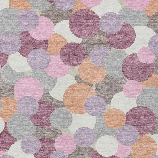 Blush And Pink Geometric Washable Indoor Outdoor Area Rug Photo 2