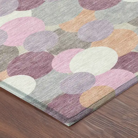 Blush And Pink Geometric Washable Indoor Outdoor Area Rug Photo 8