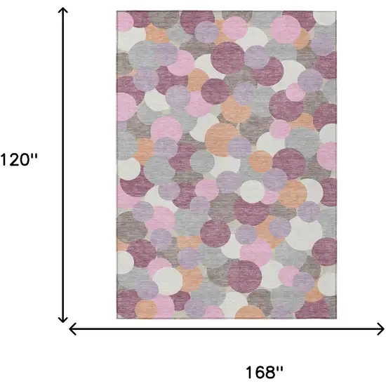 Blush And Pink Geometric Washable Indoor Outdoor Area Rug Photo 6