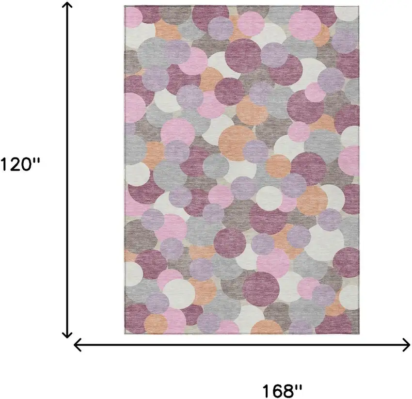 Blush And Pink Geometric Washable Indoor Outdoor Area Rug Photo 6