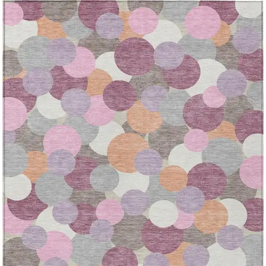 Blush And Pink Geometric Washable Indoor Outdoor Area Rug Photo 3
