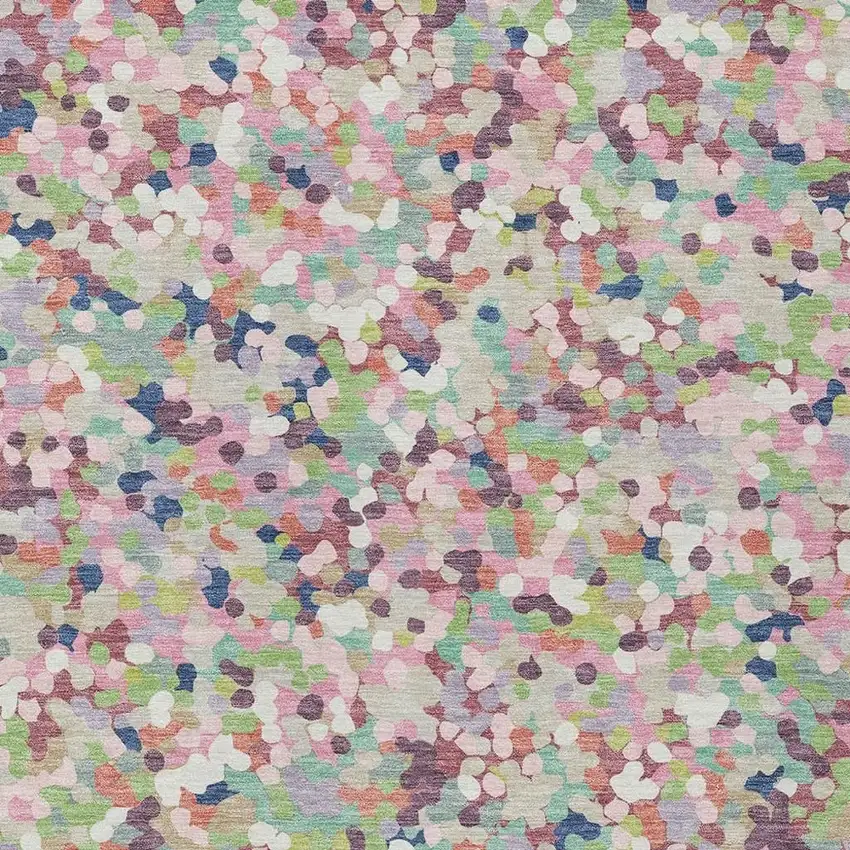 Blush And Pink Geometric Washable Indoor Outdoor Area Rug Photo 2