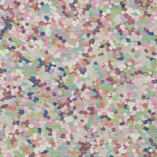 Blush And Pink Geometric Washable Indoor Outdoor Area Rug Photo 2