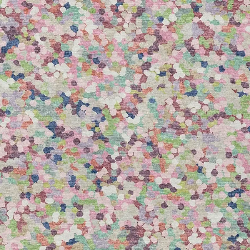 Blush And Pink Geometric Washable Indoor Outdoor Area Rug Photo 2