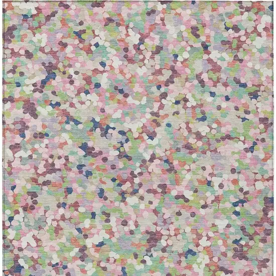 Blush And Pink Geometric Washable Indoor Outdoor Area Rug Photo 3